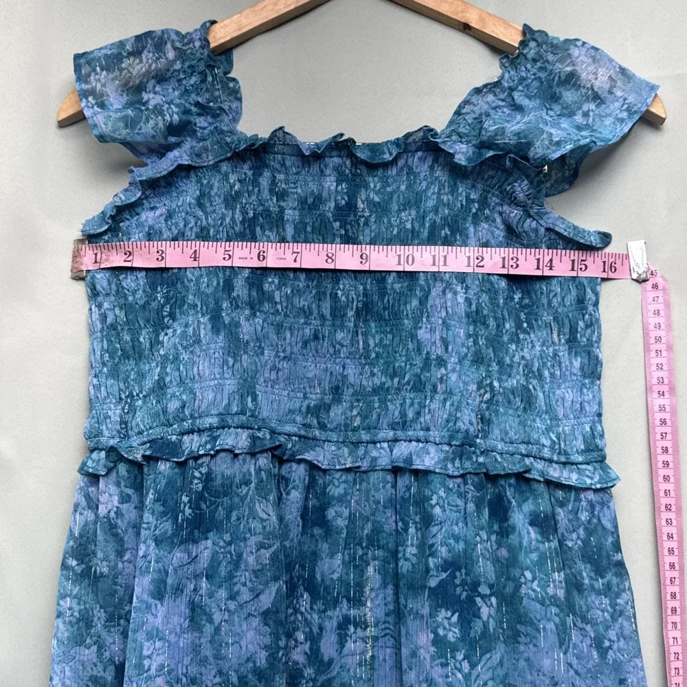 Mimi Chica Womens Party Mini Dress Teal Blue With Gold Lines,Size Large kids‎